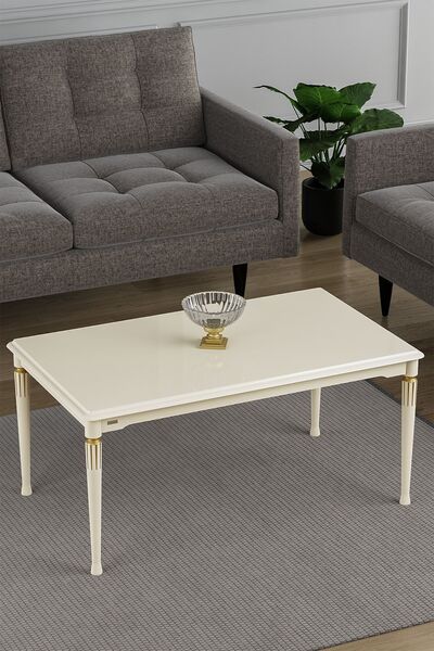 Canisa Concept Zeyra Serisi, 1.sınıf Mdf Ve Lake Boya, Avangart Orta Sehpa, Krem