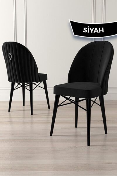 Canisa Ritim Serisi 1 Adet Siyah Sandalye 1.sınıf Babyface Ithal Kumaş Siyah Gürgen Ayak Gümüş Halkalı