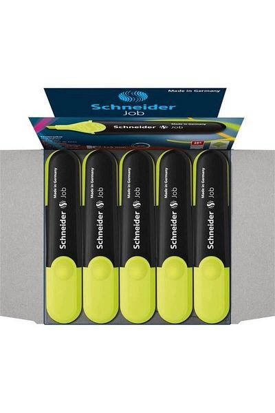 SCHNEIDER Yellow Highlighter - Pack of 10 Job (Pen)
