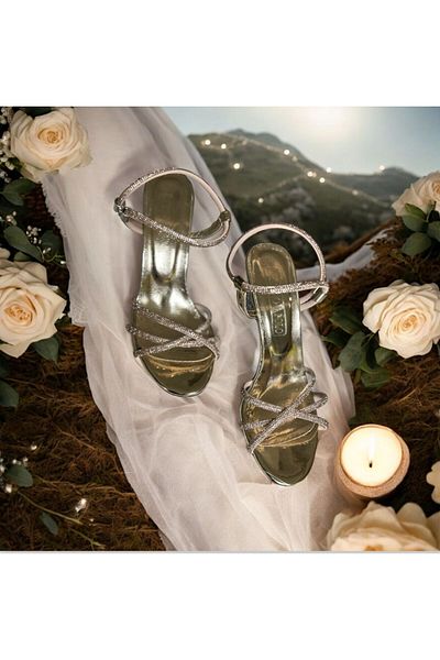 Lion Pantofi de rochie de seara din piatra aurie