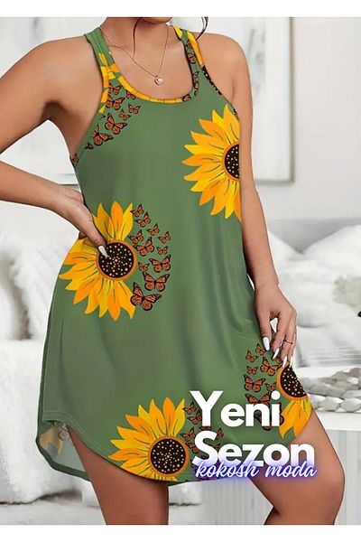 Kokosh moda Floral Patterned Sleeveless Women's Summer Dress