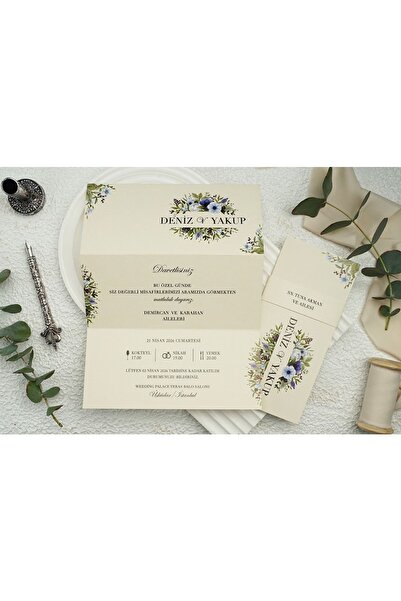 abcofis Düğün Davetiyesi Ekonom Erdem Davetiye 9314 Baskı Dahil