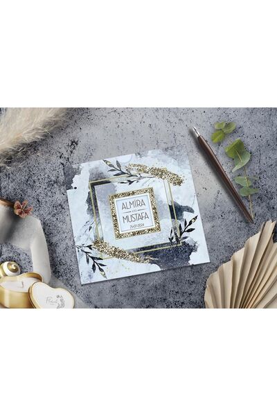 Genel Markalar Düğün Davetiyesi Cem Davetiye Elegance 7029 Baskı Dahil