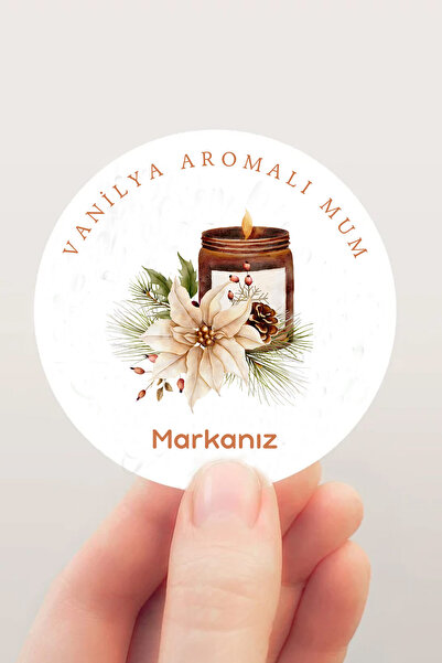 Runrux Markanıza ve Butik İşletmelere Özel Vanilya Aromalı Mum Etiketi - İşle...
