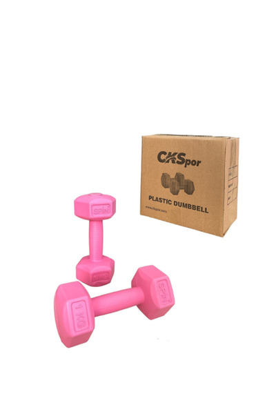 CKSpor 2'Li Dambıl Seti 1 kg X 2 Adet Plastik Dambıl Ağırlık Seti  Köşeli