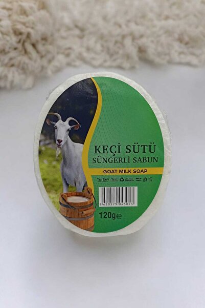 Otlu Bahçe Keçi Sütlü Süngerli Sabun / Goat Milk Soap 120g