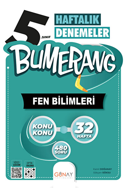 Günay Yayınları 5. Sınıf Bumerang 32 Haftalık Fen Bilimleri Denemeleri - Güna...