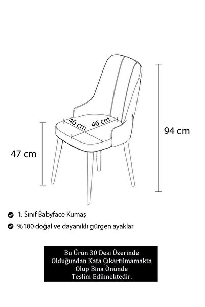 Canisa Enoa Serisi, Ceviz Gürgen Ayaklı 1.sınıf Babyface Kumaş Kahve Sandalye, Gold Halkalı