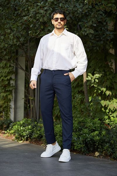 BayBayan Men's Slim Fit Casual Quality Fabric Trousers