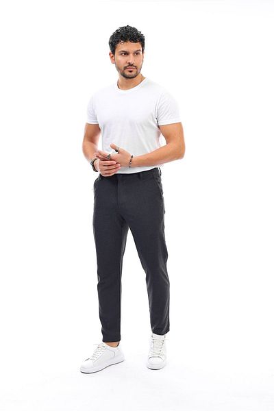 BayBayan Men's Slim Fit Casual Quality Fabric Trousers