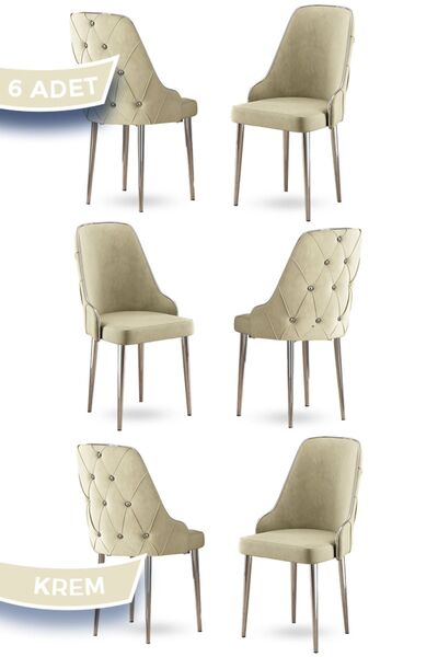 Canisa Concept Krax Serisi 1.sınıf Babyface Kumaş Yemek Odası Sandalyesi Gümü...