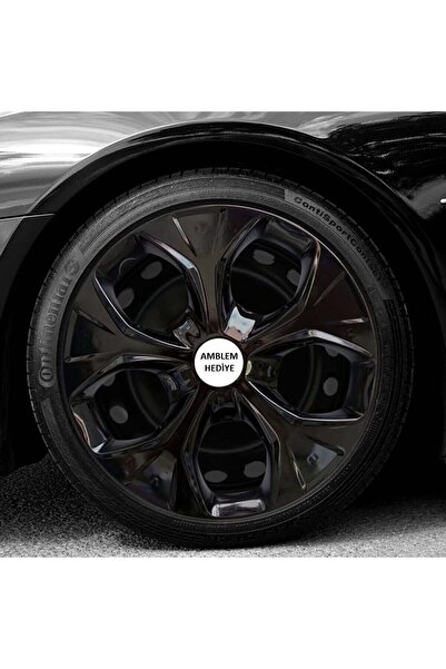 YILAPJANT Renault Clio 15'' Inç Siyah Jant Kapağı 4 Adet 1 Takım 1009