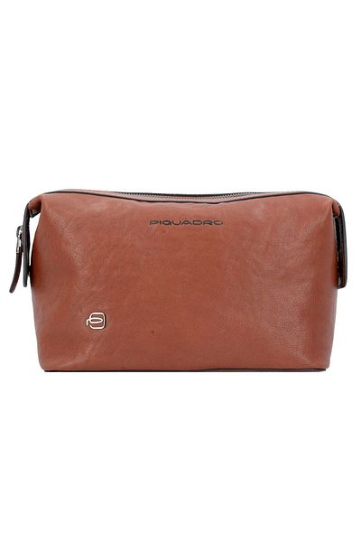 PIQUADRO Black Square Kulturbeutel Leder 23 cm