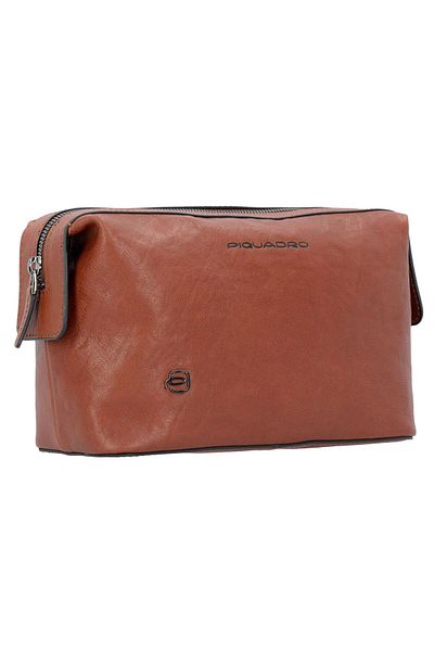 PIQUADRO Black Square Kulturbeutel Leder 23 cm
