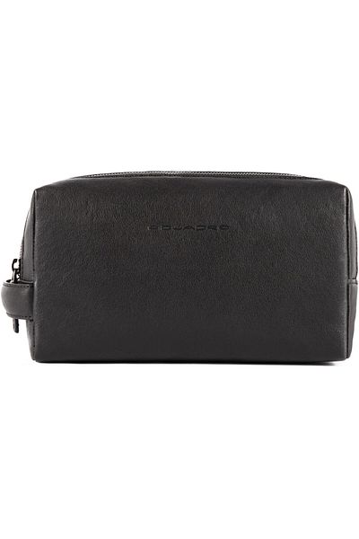 PIQUADRO Black Square Kulturbeutel Leder 25 cm