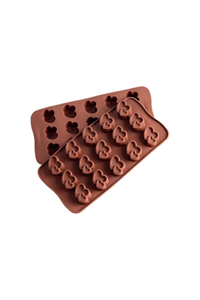 TT Tahtakale Toptancıları قالب سيليكون مكون من 15 قطعة على شكل قلب مزدوج - نم...