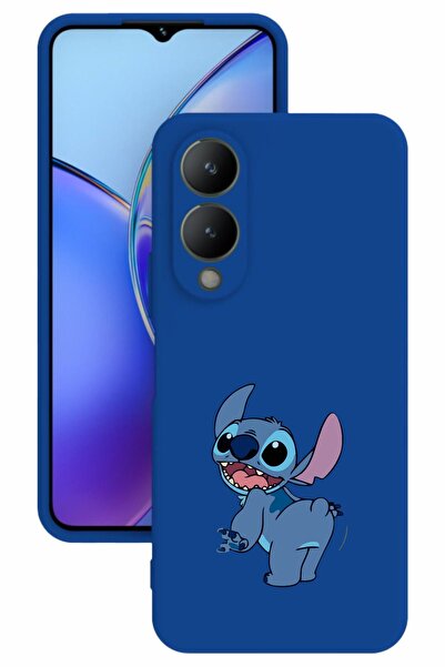 vivo Y17s Baskılı Ve Kamera Korumalı Mavi Renk Silikon Kılıf