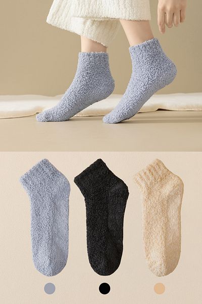 BGK Women's Winter Plush Socks - 3 Pairs of Sleeping Socks