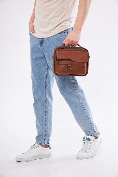 DERİNSS DEB5119 Tan Men's Hand and Shoulder Bag - Genuine Leather