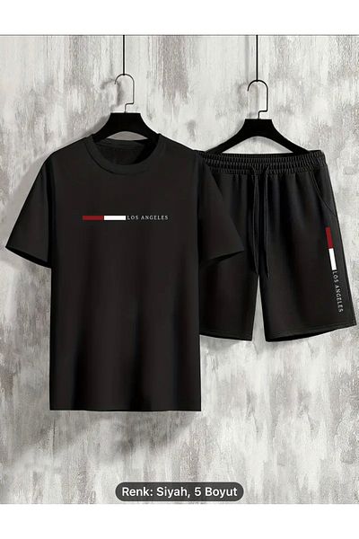 optimist sağdıç the original Ανδρικό σορτς με στάμπα Los Angeles Oversize - 2 τεμάχια