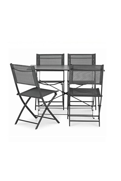 Mevsim Ticaret Sara Bahçe Balkon Oturma Seti Teras Masa Sandalye Seti 4 Kişil...