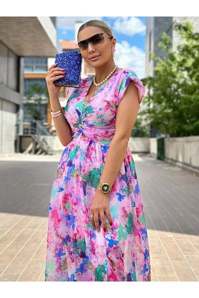 Kokoşum Butik Ροζ φόρεμα μοντέλου 3522