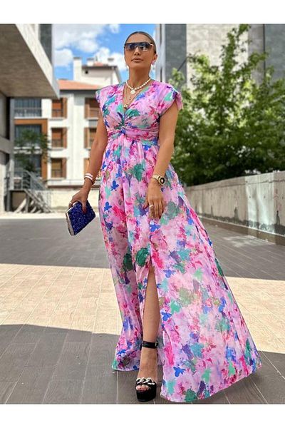 Kokoşum Butik Ροζ φόρεμα μοντέλου 3522