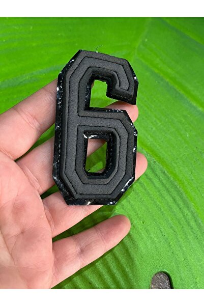 Gönülden Tasarım Чорна шкіра - 8X4 см, 6 або 9 цифр, аплікація