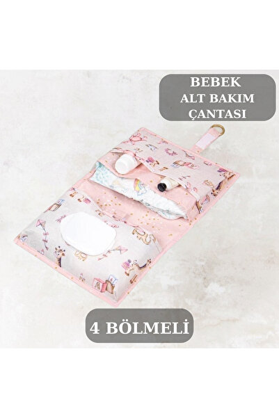 PONÇİK BEBEK Bebek Alt Açma Bakım Çantası Çok Gözlü Islak Mendil Bez Düzenlem...
