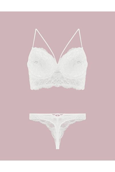 Nurteks Underwire Lace Bustier Bra Set 4330