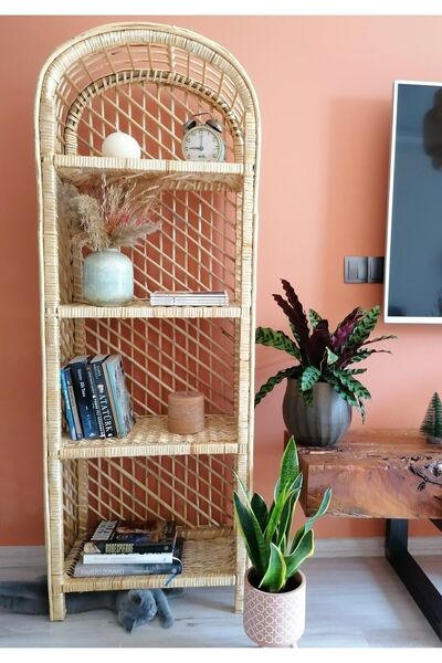 MASEL HOMES Masel Hasır Bambu Kitaplık