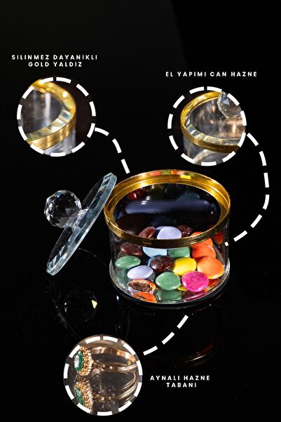 Sensoria Dekoratif El Yapımı Lüks Kristal Kahve Yanı Sunumluk Şekerlik Lokuml...