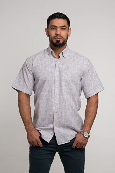 evrytime Φαρδύ και άνετο ανδρικό πουκάμισο με κοντό μανίκι (Bol) με καρό μπατίκ