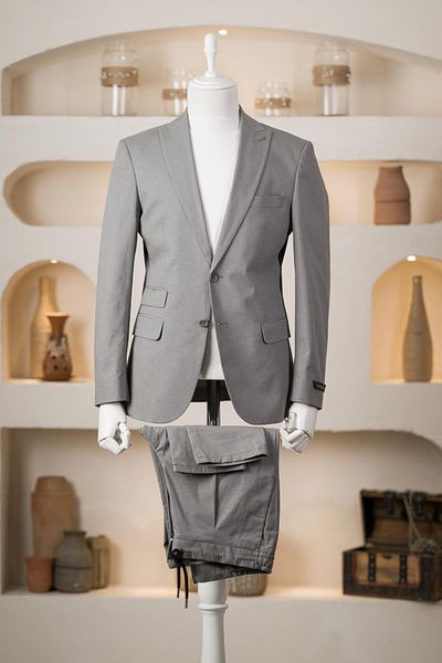 Sır Sir Swallow Collar Half Lined Double Slit Cotton Slimfit Summer Jogger Suit