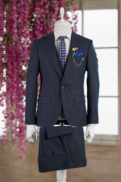 LUİGİ DİBERTİ Luigi Diberti - Pointed Collar and Print Double Slit Slimfit Suit