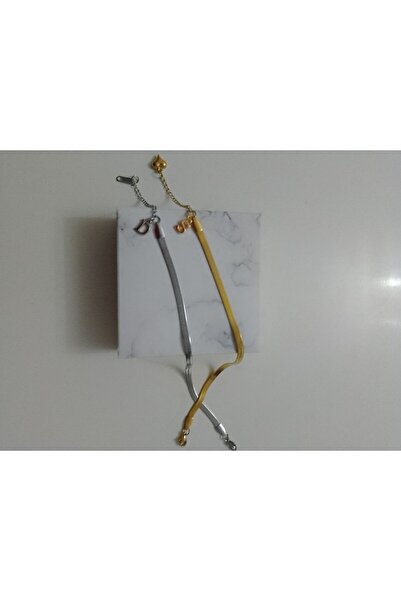 ARTSAN HARF DETAYLI ÇELİK İTALYAN ZİNCİRİ ÇİFT BİLEKLİGİ