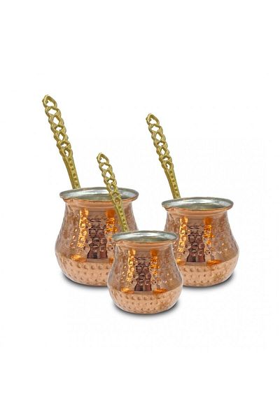 ANTEPSEPETİ Copper Tombik Coffee Pot Set of 3