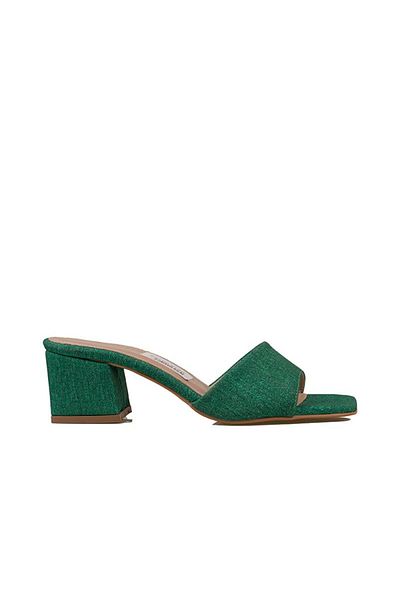Trend Adımlar Green Denim Ease Women's Denim Casual Slippers