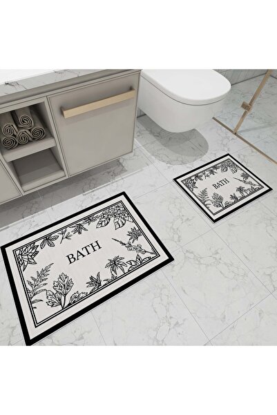 Hayal Dekoratif Μαύρο και άσπρο Ψηφιακή τυπωμένη αντιολισθητική βάση Σετ πατά...