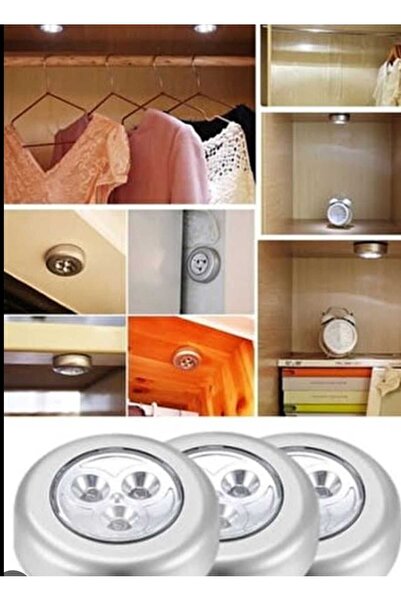 Dalian Home 3 Adet Vitrin  Mutfak Tezgah Üstü Dolap Içi Aydınlatma Yapışkanlı Dokunmatik Spot  Lamba