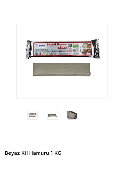 EMİN Seramik Hamuru Doğal Kil Hamuru Beyaz 1000 gram