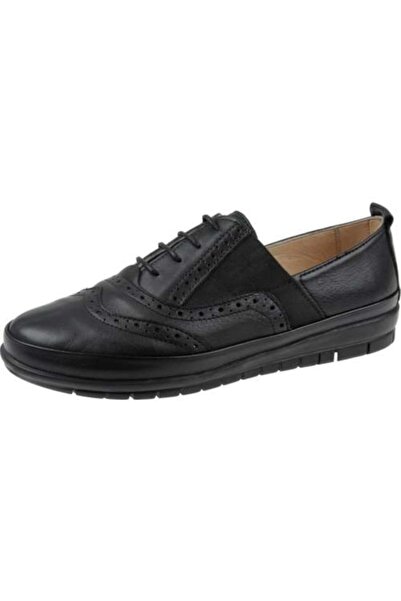 Beety 6169 Справжня чорна шкіра Ортопедичне повсякденне жіноче взуття