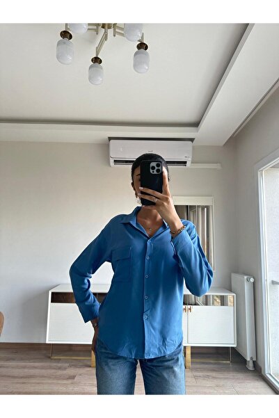 Bleu Petite Viscoza Woven - Cămașă pentru femei