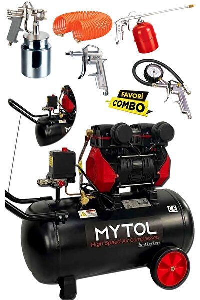 MYTOL 1,5 Hp Yağsız Hava Kompresörü Ve Havalı Alet Seti Hızlı Dolum
