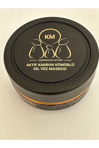 KM NATURAL ACTIVE CARBON CHARCOAL CLAY FACE MASK CAPPADOCIA ACTION KM 250 gr