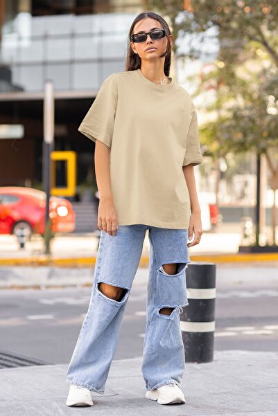 GİYSA Γυναικείο μπλουζάκι Unprinted Oversize Casual