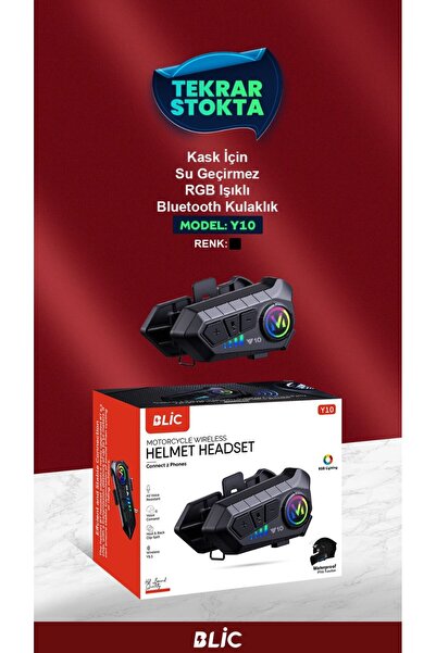 Genel Markalar Y10 Kask Kulaklık Bluetooth Motosiklet Kulaklık 5,3 Bluetooth Intercom Motorsiklet Kulaklık