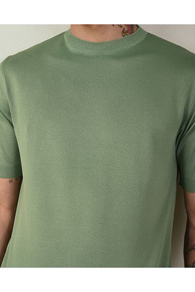 İLKCET MODA Ανδρικό πλεκτό T-Shirt - Slim Fit Basic Model