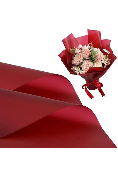 serap çiçekçilik 4 Pieces Burgundy Packaging Packaging Flower Packaging
