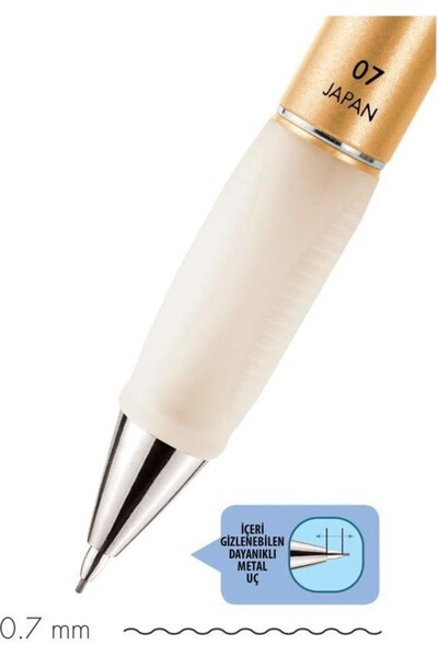 Serve Deep Mekanik Uçlu Kalem 0.7  mm Metalik Asil Altın